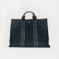 Authentic HERMÈS Paris Fourre Tout PM Stofftasche Shopper Designer Schwarz