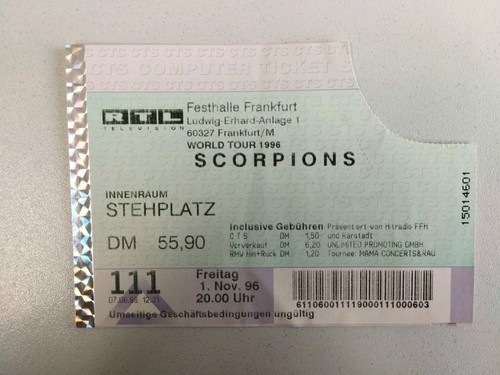Scorpions konzert karte - scorpions,