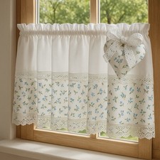 Scheibengardine mit Herz Weiß