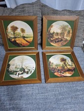 4 X Bilder Mit Holzrahmen,  4 Jahreszeiten ?