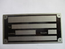 Oldtimer schild Typenschild Kitcar Bausatz Eigenbau neutral ID-plate s85 Buggy