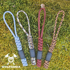 1 x Schlüsselanhänger / Lanyard Paracord mit 1 schwarzen Titan Bead schwarz matt