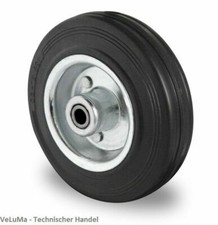 Rad Vollgummi 80 100 125 160 200 mm Ersatzrad Rollenlager Rolle schwarz Räder