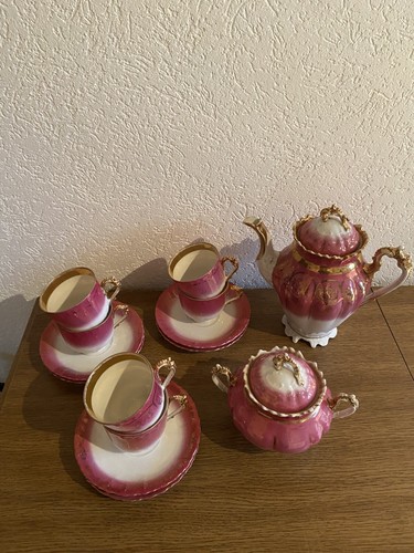 Kaffee service pink mit - pink, gold