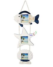 Fisch-Seesterne-Muscheln - Form Bilderrahmen Aufhängen Maritim Holz