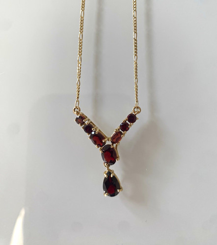 Halskette 585er gold granat - halskette,