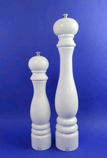(K6) PEUGEOT Mühlenset PARIS Weiss Pfeffermühle 41cm Salzmühle 31cm Holz
