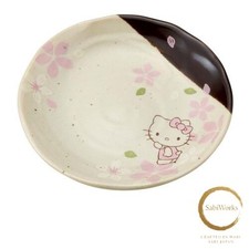 New Skater CHMD1-A Mino Ware Small Plate  Hello Kitty Sakura  Sanrio  5.2 inches