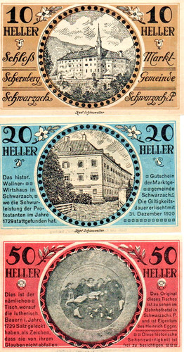 Notgeld schwarzach p - schwarzach, i.p