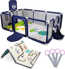 Großer Baby Laufstall blau