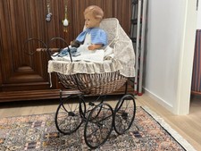 Top erhaltener Vintage Retro-Puppenwagen - mind. 75 Jahre alt - mit 2 Puppen 
