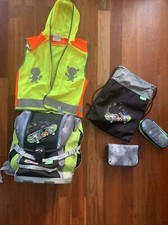 McNeill Schulranzen ERGO Light  HALFPIPE Ranzen Mäppchen Etui Beutel Warnweste