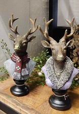 Hirsch Figur Statue Kopf Deko Set Winterdeko 10 x 9 x 23 cm