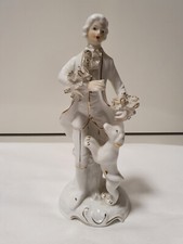 Porzelanfigur Mann mit Hund
