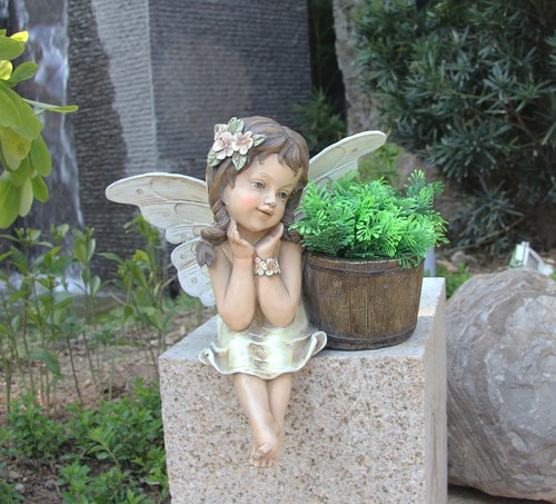 Design zwerg mit - , blumentopf