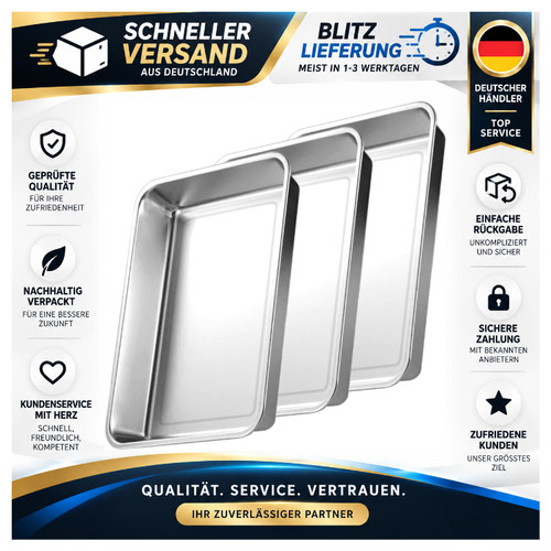 Stück edelstahl backblech - 3,