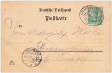 Güterbenachrichtigung aus Voigtsdorf 1901 Bahnpost Grimmen - Tribsees