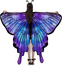 Huanuoda Schmetterling Kostüm Damen, Karneval Kostüm Mit Maske, Fee (S/2566)