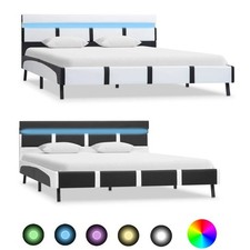 Bettgestell mit LED Kunstleder