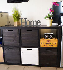 4er set Holzkiste schwarz lasiert passend für Kallax und Expeditregale Regaleins