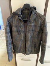 Neuwertige HerrenLederjacke Größe M Braun Top Zustand mit Kapuze Camp David Top