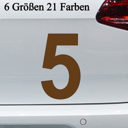 Zahlenaufkleber fünf 6 - 5, -6