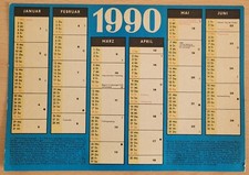 DDR Kalender 1990 Format A5 beidseitig bedruckt: 1. und 2. Halbjahr