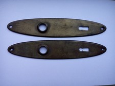 Antiker Türbeschlag, Messing, Bauhaus-Stil, Abstand 87 mm, ohne Drücker