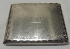 Altes Zigarettenetui ca. 50er Jahre, versilbert Zigarettenetui  8,5 x 11 cm