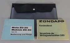 Bordmappe + Betriebsanleitung Zündapp Mofa ZD 20 + Moped ZD 40 Stand 1977
