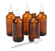 Pipettenflasche Tropfflasche Apothekerflaschen 100ml Braunglas mit Pipetten weiß