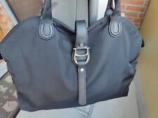 Aigner Schultertasche Shopper Nylon Leder Schwarz