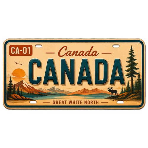 Blechschild 15x30cm canada - blechschild,