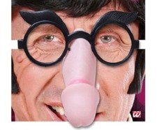 Penis Brille Penisbrille Willy schwarz mit Augenbrauen Scherzartikel