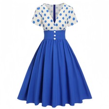 Retro Damen 50s 60s Rockabilly Midikleid Petticoat Partykleider Cocktail Kleid.