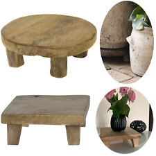Mini Teak-Holz Deko Tisch Blumenständer Pflanzenhocker Beistelltisch Untersetzer