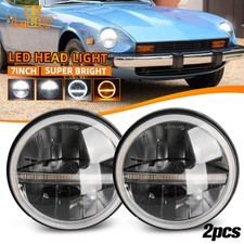 Paar 7 Zoll LED Frontscheinwerfer Halo Hi/Lo Beam Blinker Datsun 240Z 260Z 280Z