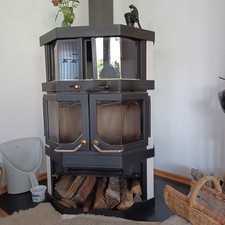 kaminofen Speckstein, Holz und Kohle,  B 65, T 52, H 97, leicht Rep.bedarf