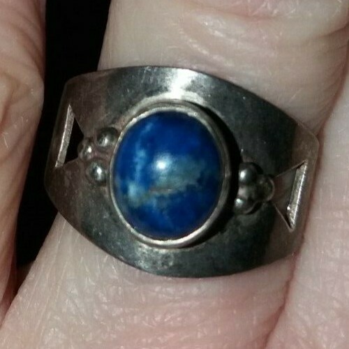 Vintage ring mit blauem stein - ring,