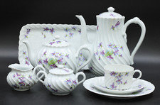 Haviland Limoges Veilchen Porzellan Tee- / Kaffeegeschirr Service 12 Personen 41