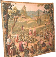 Vintage Großer Wandteppich,  Paris Panneaux Gobelins, Adel Barock 164cm X144 cm