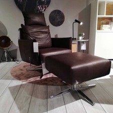 Schöner Wohnen-Kollektion Sessel Lineo Leder Nature Dark Brown PG X 