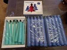 Stabkerzen Baumkerzen Wachs Blau Türkis Rot 18cm 15cm 10,5cm