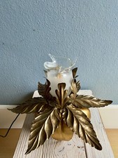 Upcycling Lampe Leuchte Tischlampe Blüte Gold Unikat vintage shabby chic pompös