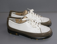 WALTER Genuin Golfschuhe weiß khaki Echtleder Gr. 37 / UK 3 NEU NP 329,-- €