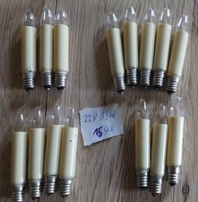 15× Ersatzlämpchen Schaftkerze  22V 3W für Schwibbogen Lichterketten 