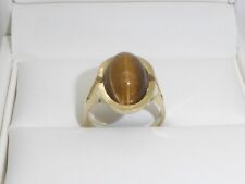 333 Gold Ring 8K Gelbgold 5 g Goldring Tigerauge Braun RG 57 - 18,1 mm 8530