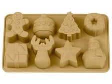 Weihnachtsmotiv-Kuchen  Silikon Backformen 8 Motive Top