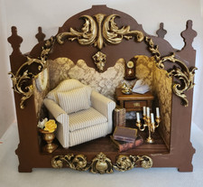 Bild, Shadowbox, Beleuchtung, Collage, Layout, Vintage, Deko, 3D, La Blanche