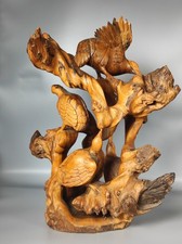 Vogelskulptur Aus Wurzelholz Geschnitzt Jäger Natur Deko Kunst